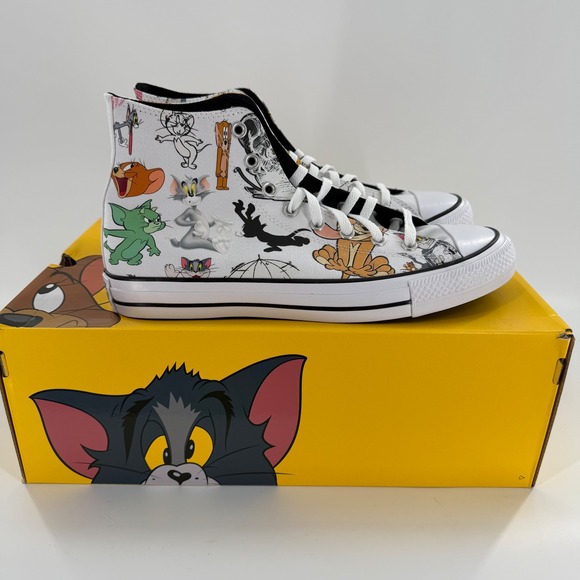 Converse x Tom & Jerry Shoes Mens US 10.5 White Chuck Taylor All Star Hi A15112C - Picture 5 of 11